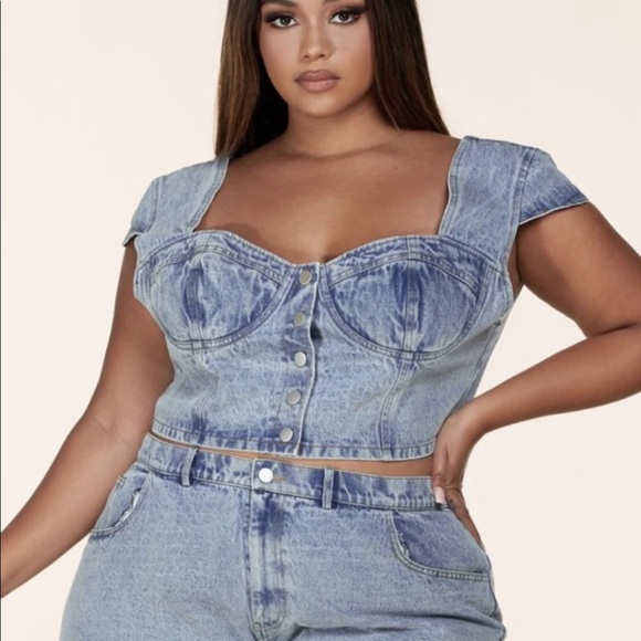 Denim short set🔥🔥🔥🔥 NWT - Picture 2 of 9